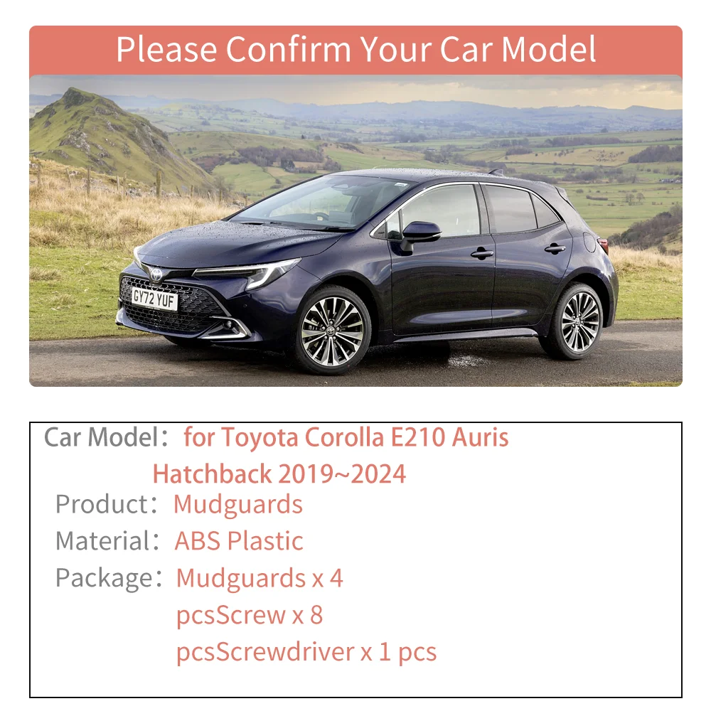 Car Mudguards for Toyota Corolla E210 Auris Hatchback 2019~2024 Mud flaps Fender Flare Mud Flap Splash Guard Cover Accessories