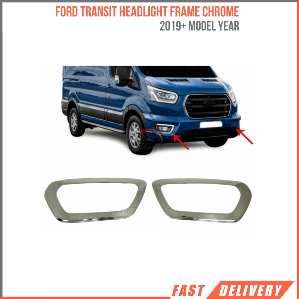 

Для противотуманных фар для Ford Transit 2019 + Год выпуска модели внешний аксессуар из нержавеющей стали 2 шт. Глянцевая серая этикетка