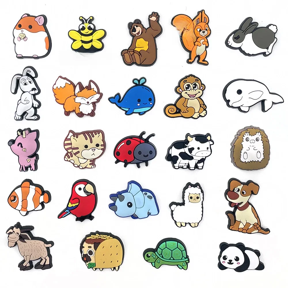 Breloques de chaussures animaux mignons alpaga Panda singe, pour sabots, diapositives à bulles, accessoires de chaussures, bricolage, décoration de chaussures, breloques à boucle