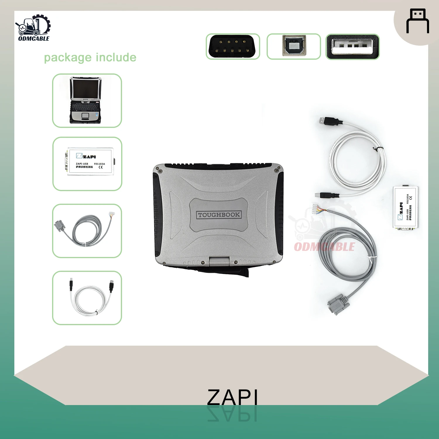 

Forklift for zapi-usb canbox diagnostic scanner tools ZAPI F01183A ZAPI programmer + CF19 laptop