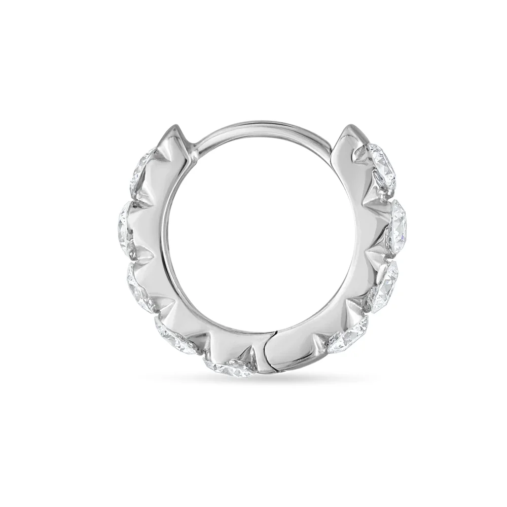 Single Invisible Set Diamond Eternity Hoop Earring Total 0.5CT Lab Grown Diamond Hoop Earring Fashion Jewelry