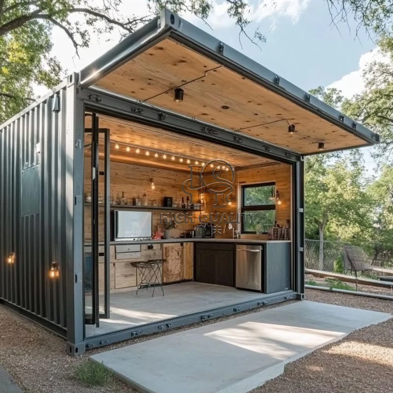 Luxury Custom 20ft Foldable Container House Coffee Shop Bakery Cafe Kitchen Ready Prefab Modular Tiny Home Commercial Use
