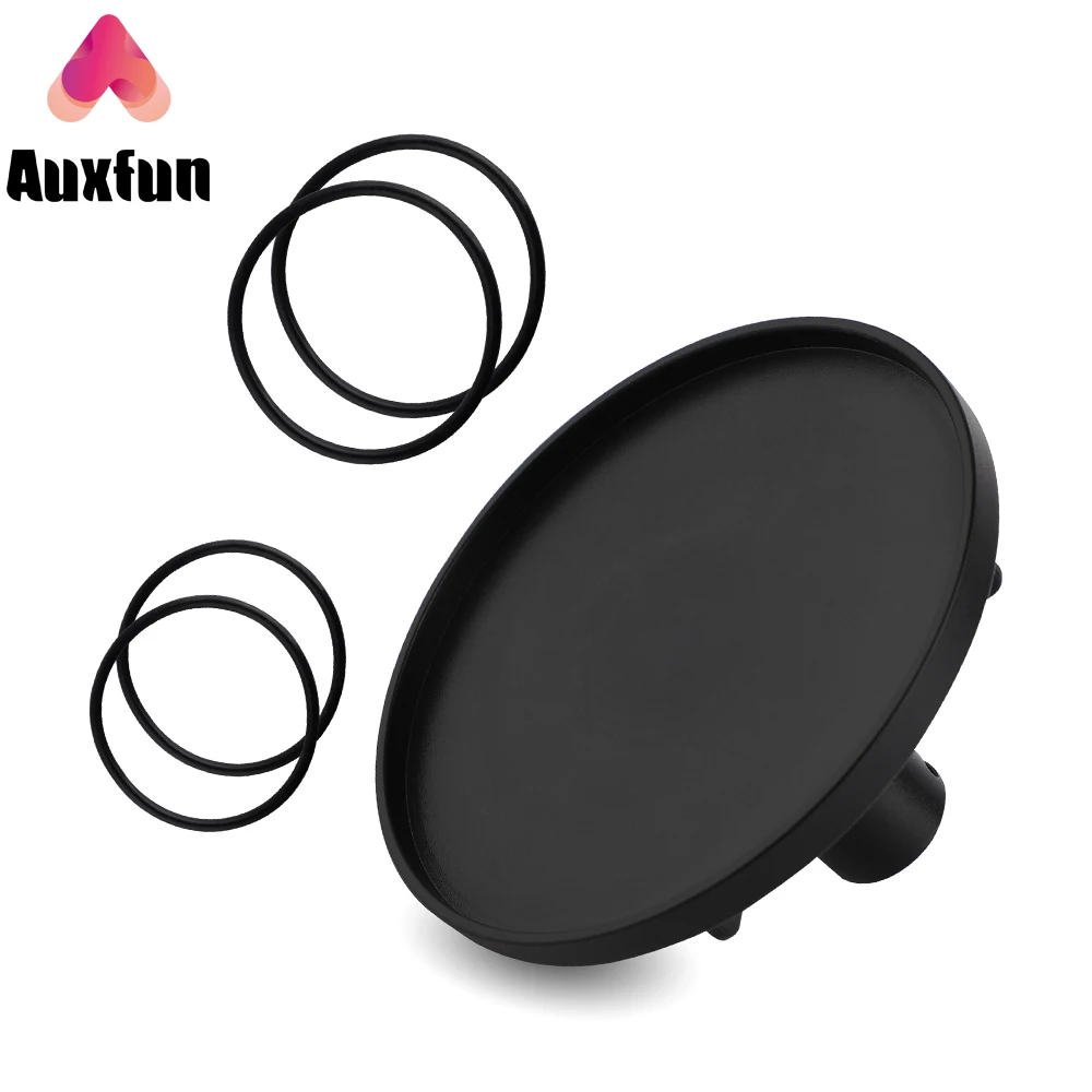 Auxfun Adaptor Cup Isap Diameter 3.5 "untuk Mesin Seks Konektor 3XLR dengan 2 Pasang Gelang Karet, Plastik Keras Hitam