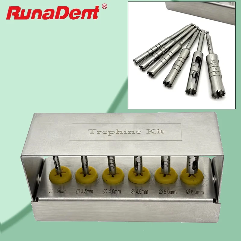

Dental Implant Surgical Instruments Long Shank Drill Bur Kit with Surgical Stopper for Precise Dental Implant Procedure