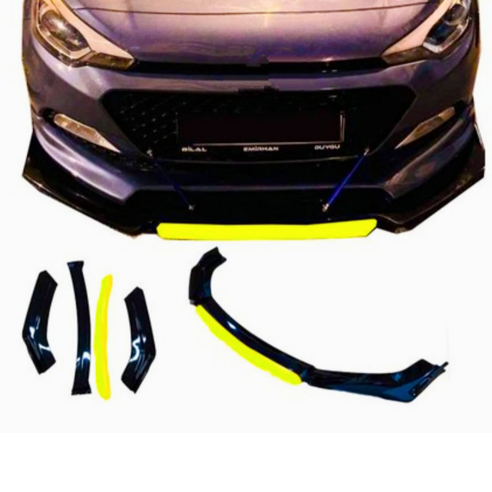 4 Piece Front Bumper Lip For Hyundai i20 Car Accessories Body Kit Five Color Options Modified Sport Exterior Parts Tuning