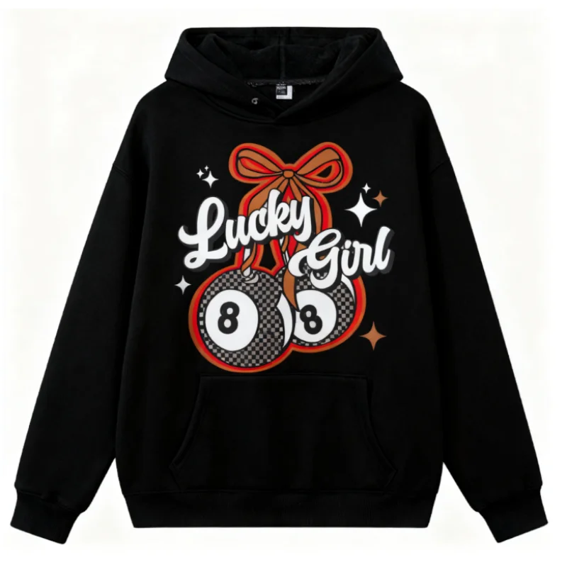 Lucky Girl 8 Cherries Hoodie Western Outfit Women Cowgirl Outfit Western Clothing Stuff Tops Country Concert Outfits Western Sty