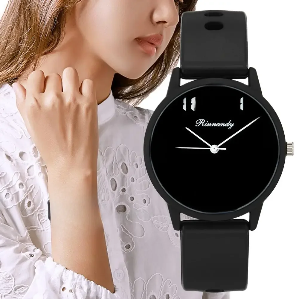 Set de montres en silicone pour femmes - Minimaliste - Qualités des chiffres - Grand cadran - Montres-bracelets à quartz pour femmes - Horloge - Cadeaux
