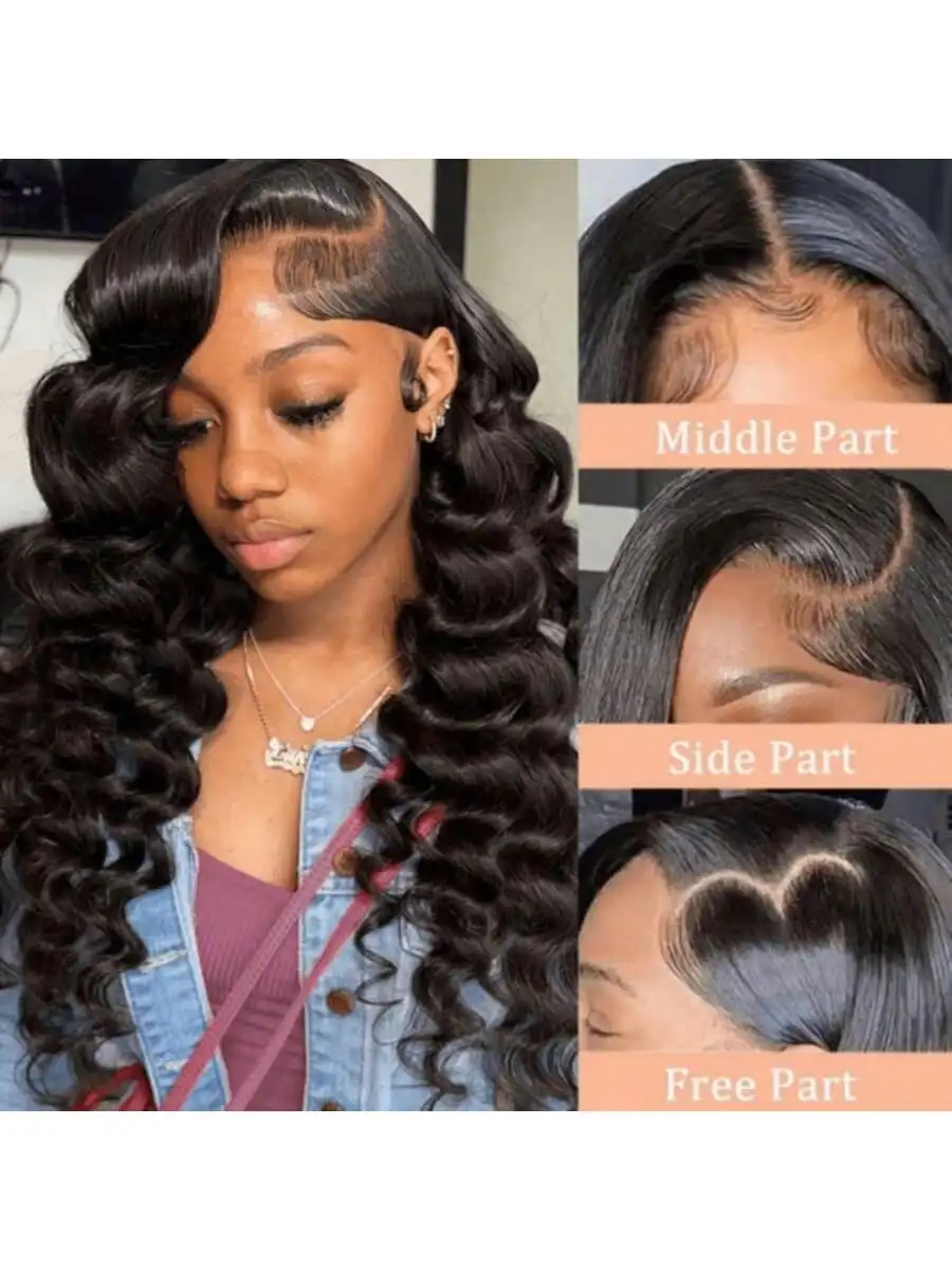 22 Inch 13x6 Loose Wave HD Lace Front Wigs Human Hair 200 Density Human Hair Loose Deep Wave Wig Human Hair Pre Plucked