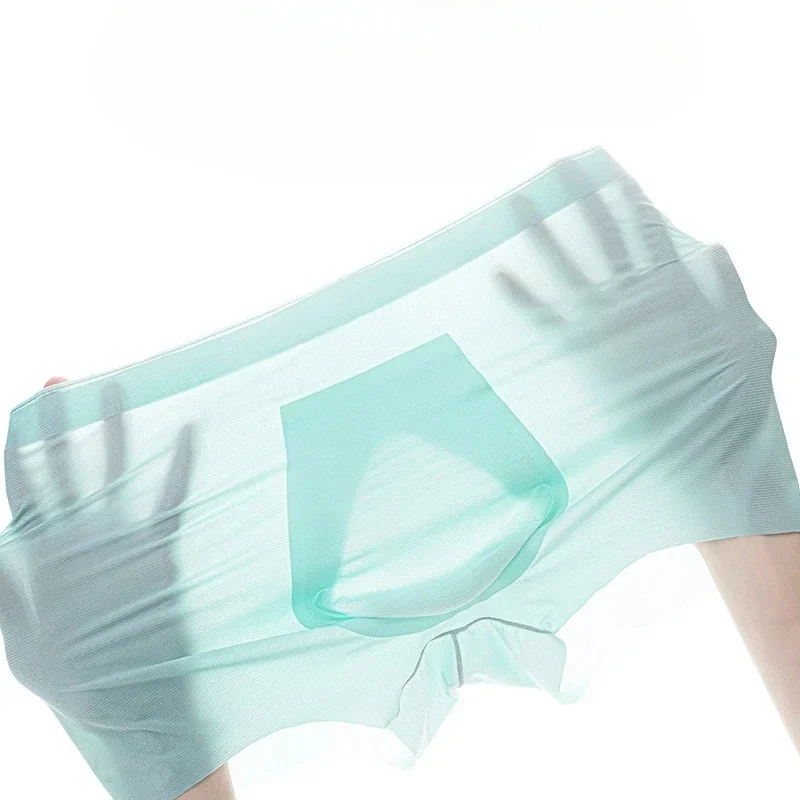 Sous-vêtements en poudres convexes pour hommes, sous-vêtements glacés ultra-fins, caleçons sans couture, caleçons élastiques, culottes transparentes, lingerie 5D U