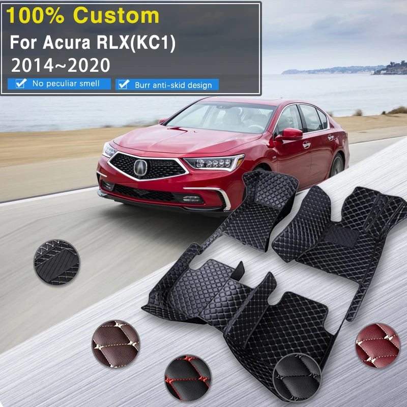 

Non-hybrid Vehicle Car Mats Floor For Acura RLX Honda Legend KC1 2014~2020 Luxury Leather Floor Mat Full Set Pad Car Accessories