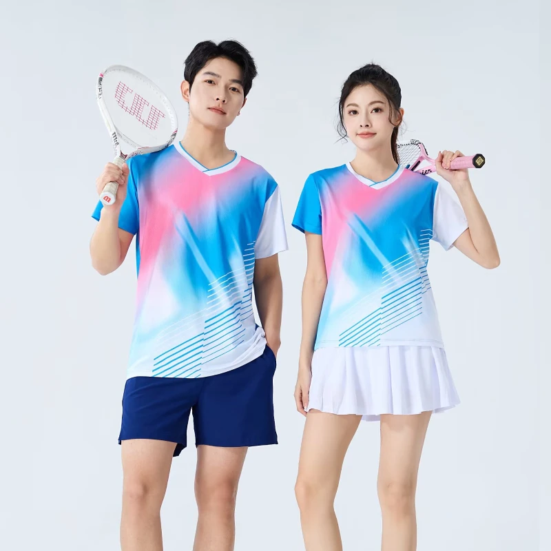 Männer Tennis Ping Pong T-shirt Kurzarm Tischtennis Schnell Trocknend Paar Familie Sommer Badminton Volleyball Jersey Sommer T