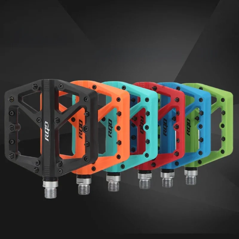AliExpress NONE RGO Bicycle Pedals Mtb Nylon Platform Footrest Flat Mountain Bike Paddle Grip Pedalen Bearings Footboards Cycling Foot Hold