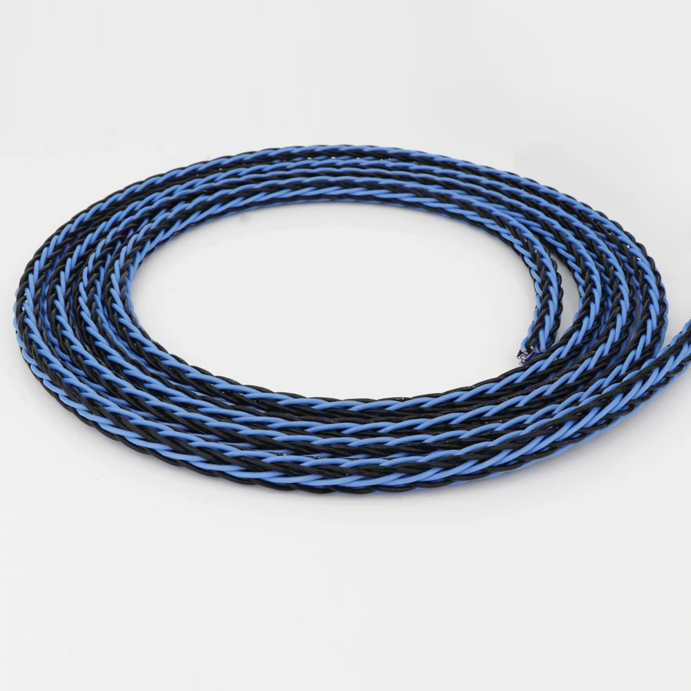 L307 HiFi czarno-niebieski 8TC 16-żyłowy kabel skrętny OCC drut miedziany HIFI audio wzmacniacz głośnikowy gramofon odtwarzacz CD drut masowy