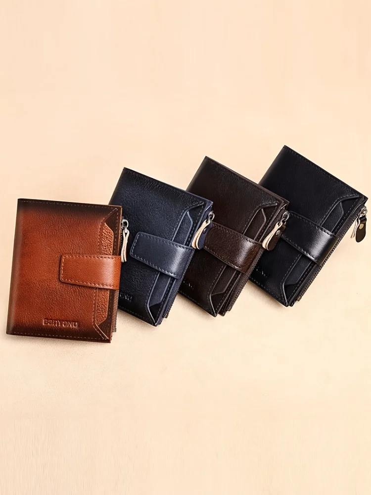 Neue vertikale kurze Lederbrieftasche für Herren, multifunktionaler minimalistischer Führerscheinkartenhalter, Kartenbrieftasche, kleine Geldtasche