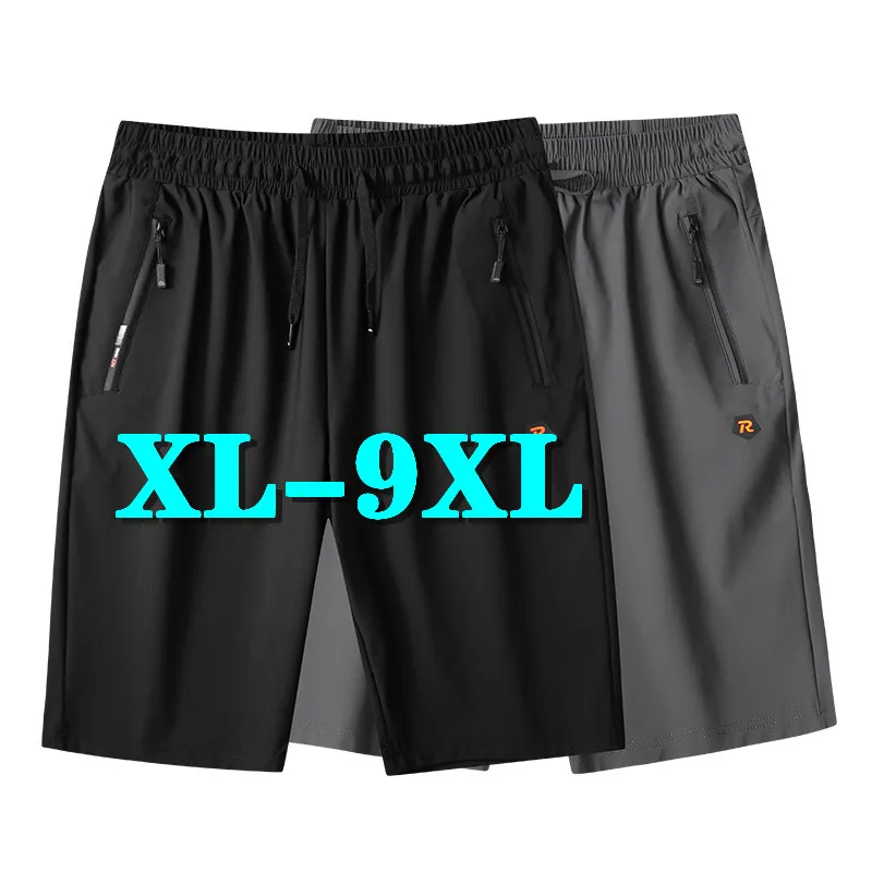 Oversized Shorts Men Clothing Summer Style Breeches Ice Silk Breathable Sports Casual Short Pants Boardshorts Beachwear New