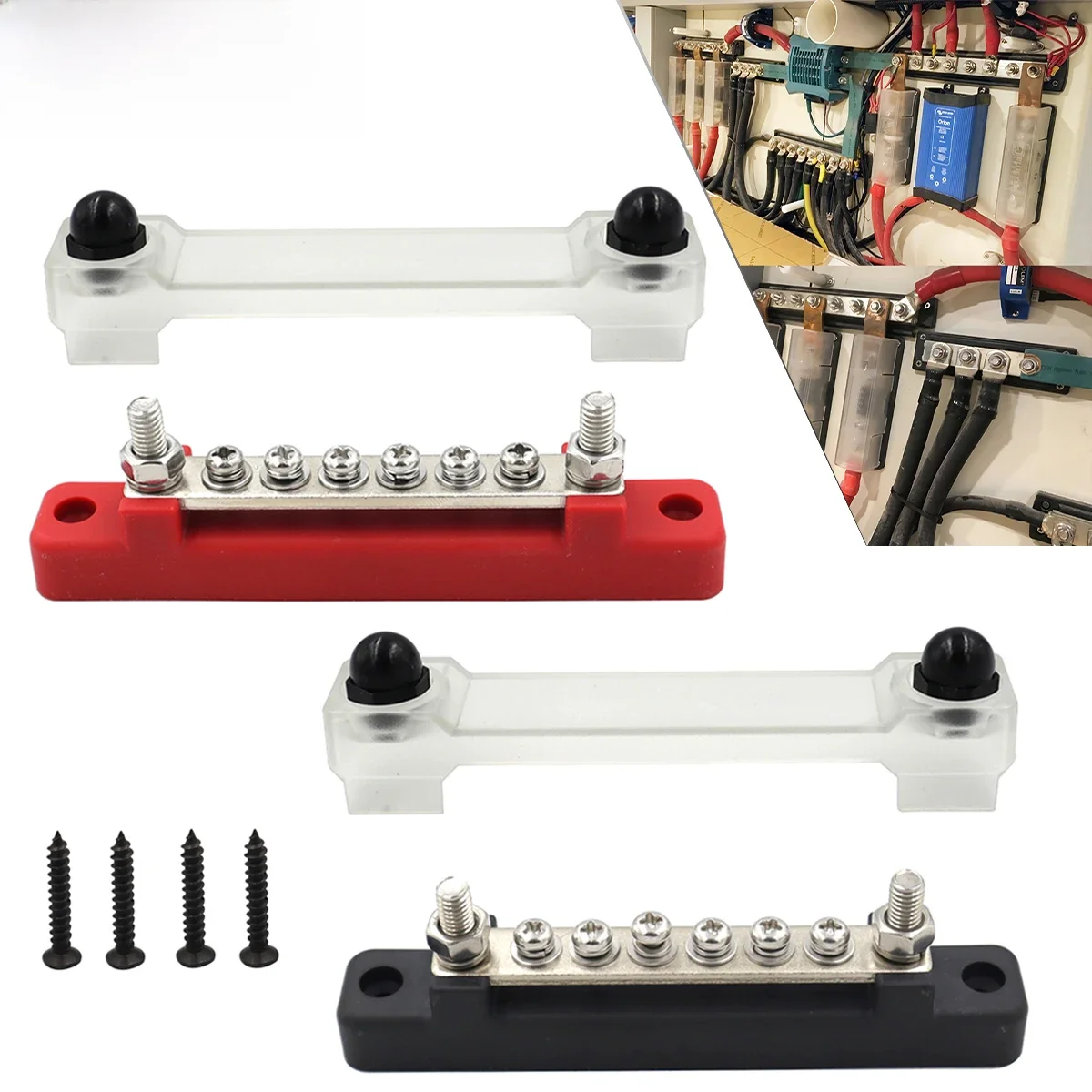 Barre omnibus M6 12V, bloc de Distribution d'énergie 1/4 pouces, bornier électrique 150A, barre omnibus pour camion bateau voiture camping-car RV