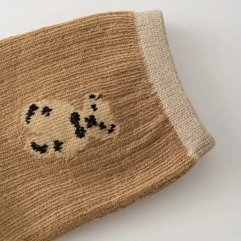 패셔너블한 테디 베어 스포츠 양말 15켤레, 부드럽고 캐주얼한 야외용 양말, 가을과 겨울에 매일 착용하기에 편안함