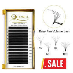 Quewel Easy Fan Volume Eyelash Extension Blooming Lashes Self-making Flowering Fast Fans Eyelashes Bloom Thick Faux Mink Lash