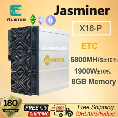 PROMO BUY 2 GET 1 FREE New JASMINER X16-P 5800MH/S 1900W 8G ETC OCTA ZIL Miner WiFi with PSU