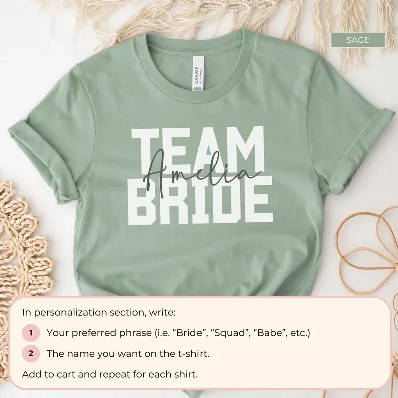 Personalized Bachelorette Party Shirts Custom Name Hens Party Group T-Shirts Wedding Bridesmaid Top Bachelorette Weekend Girls