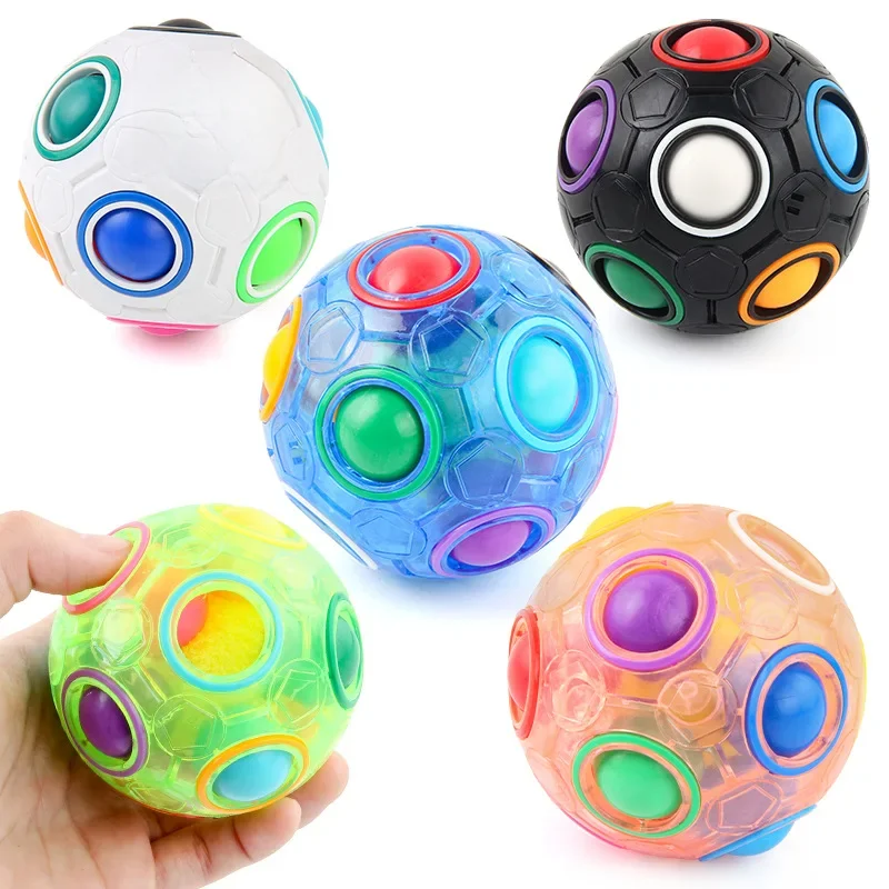 Boule de Puzzle arc-en-ciel magique, Cube de vitesse, amusant, anti-Stress, casse-tête, couleur assortie, jouet de Puzzle 3D pour enfants, adolescents et adultes