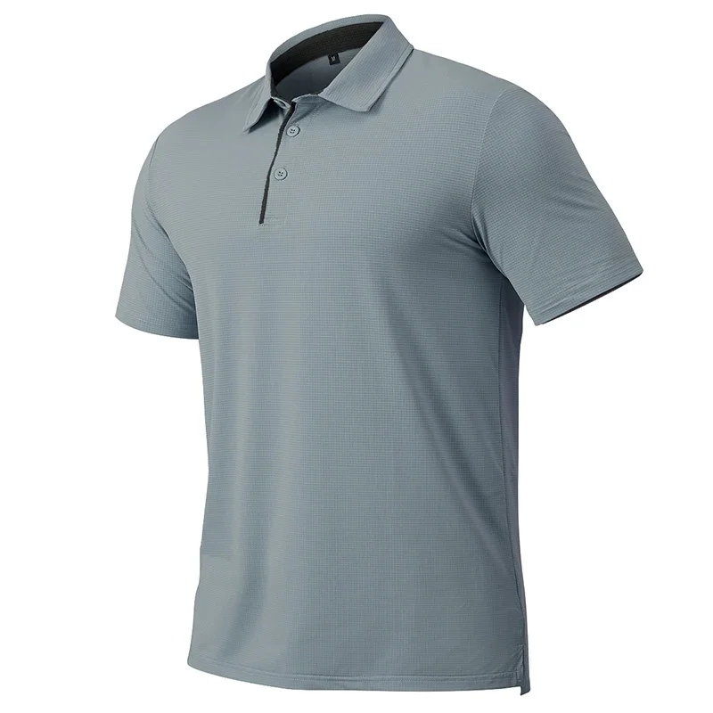 Męska sportowa koszulka polo z krótkim rękawem Lekka, szybkoschnąca sportowa koszulka treningowa Letnie, codzienne, cienkie koszulki outdoorowe Rozmiar US/EU — zdjęcie 2