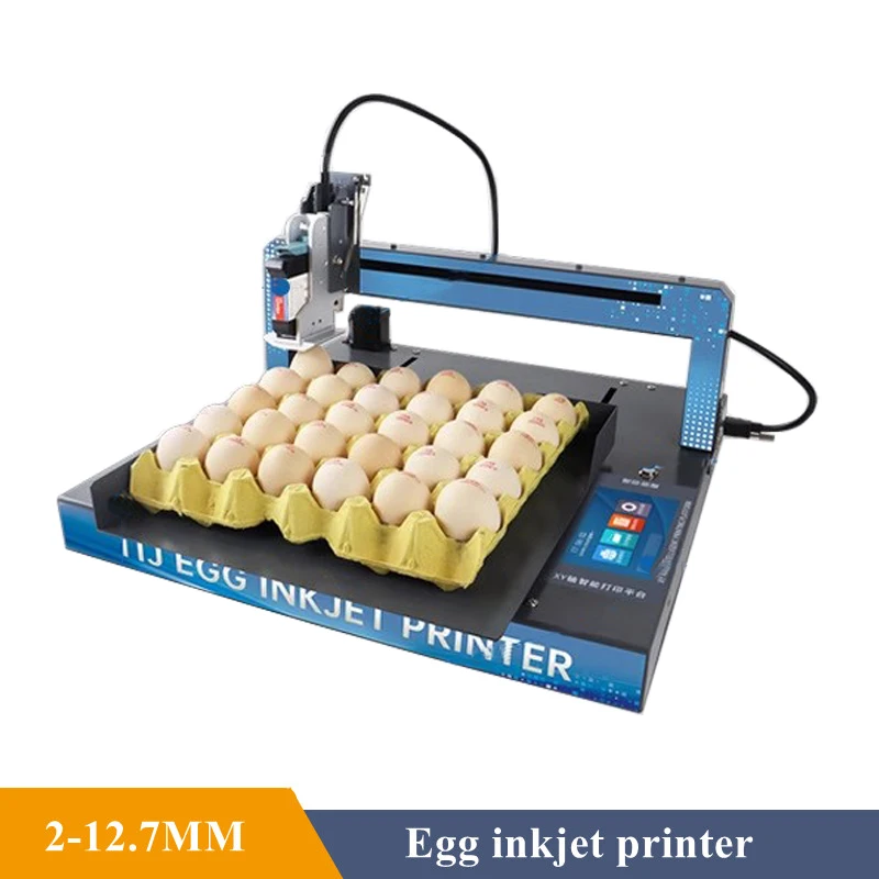 

12.7mm XY110 Automatic Egg Inkjet Coding Machine Whole Disk Printing Production Date Serial Number Egg Coding Machine