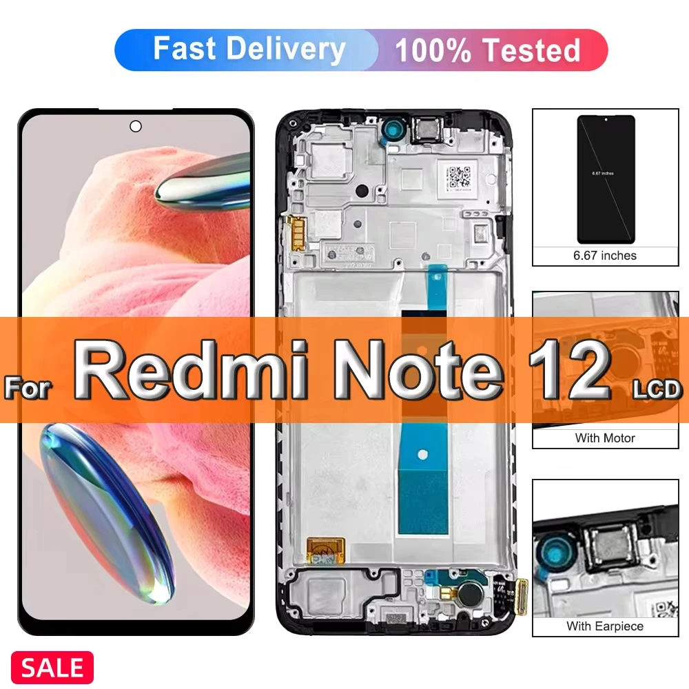 

6.67" TFT-AMOLED NEW For Xiaomi Redmi Note 12 4G LCD Display Touch Screen Digitizer Assembly Replacement For Redmi POCO X5 LCD