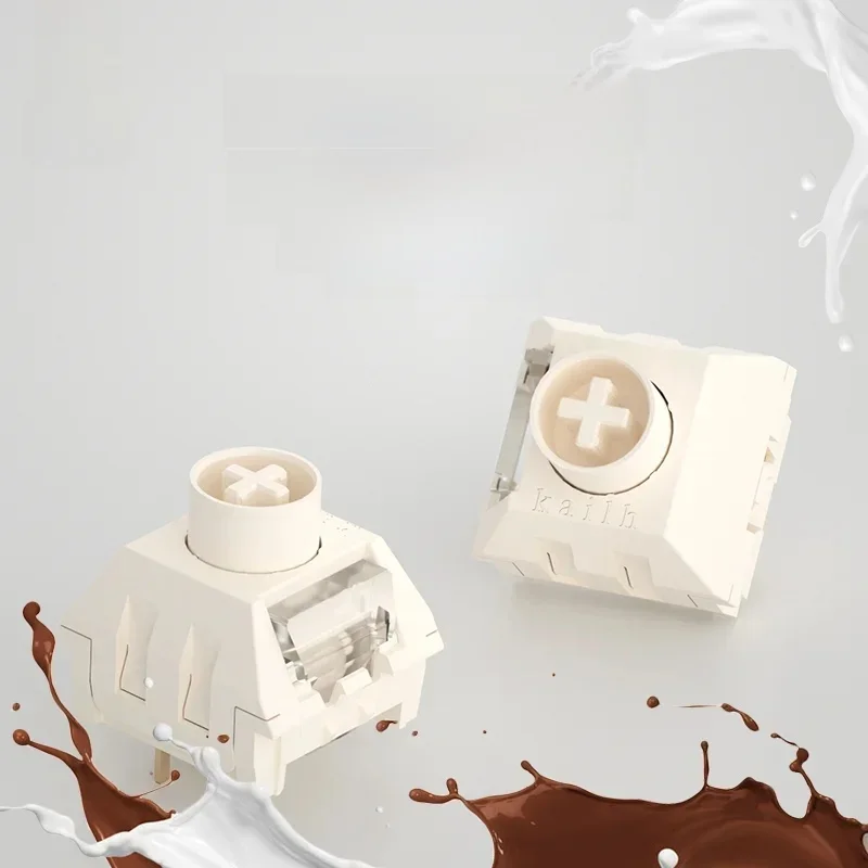 Kailh Box Coconut Latte Cream Silent Switches 3 Pins 45g Liniowa klawiatura mechaniczna Przełącznik wyciszenia RGB do niestandardowego komputera Ciche biuro — zdjęcie 2
