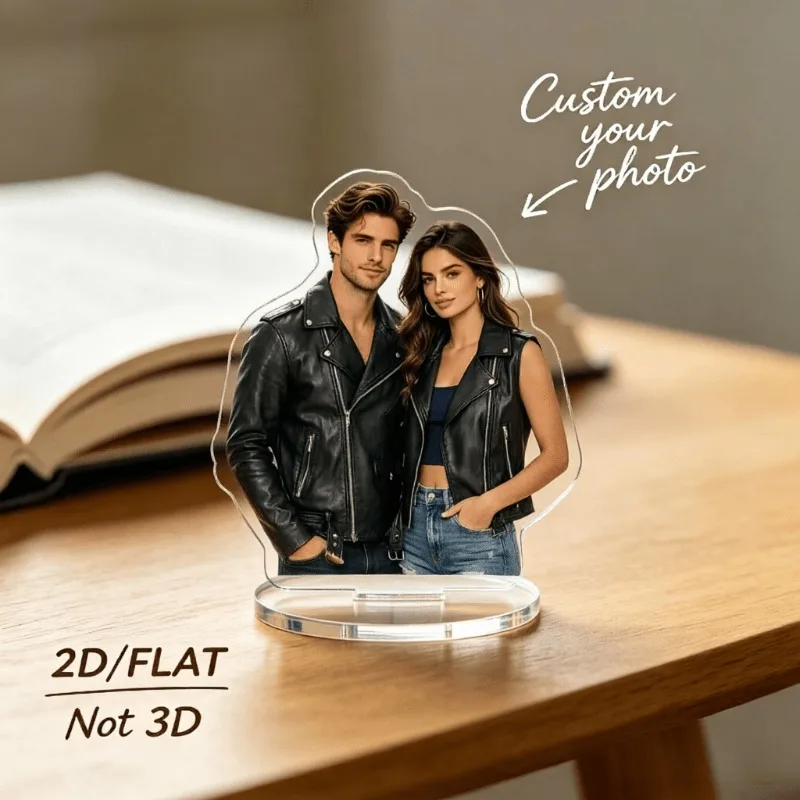 2D Personalized desktop Standee, Made of Durable Acrylic. You Can Customize It for Your Best Friends, Parents, or Family.