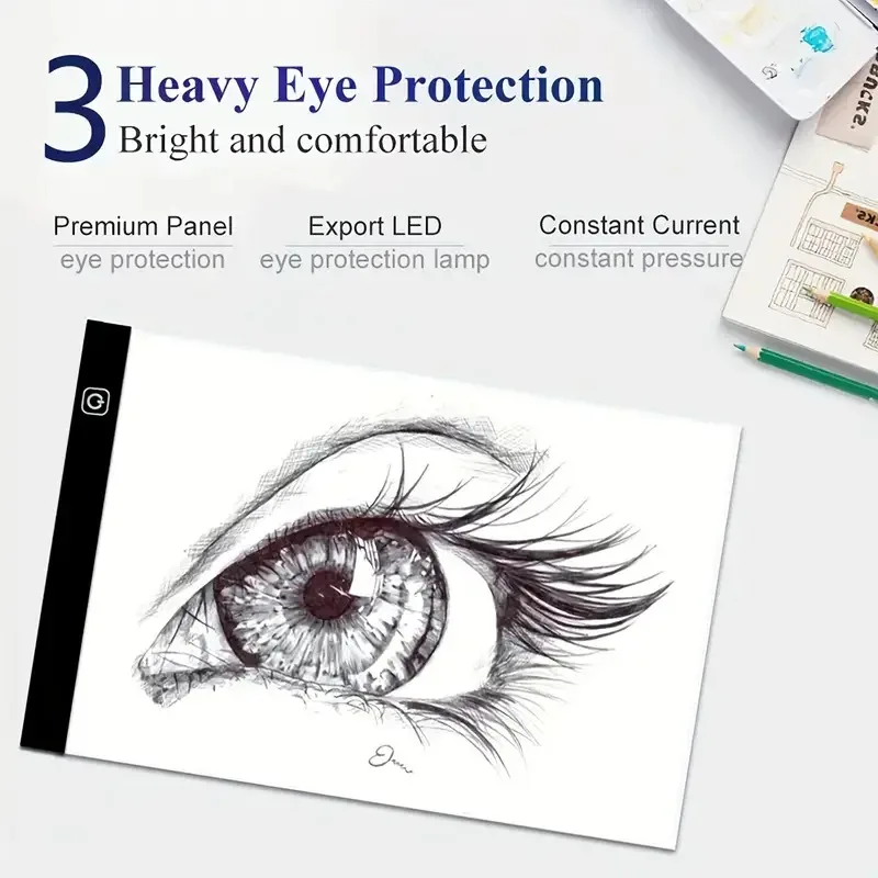 A3/A4/A5 สามระดับ LED Light Pad กระดานวาดภาพ Pad Tracing Light Box Eye Protection ได้ง่ายขึ้นสําหรับภาพวาดเพชร