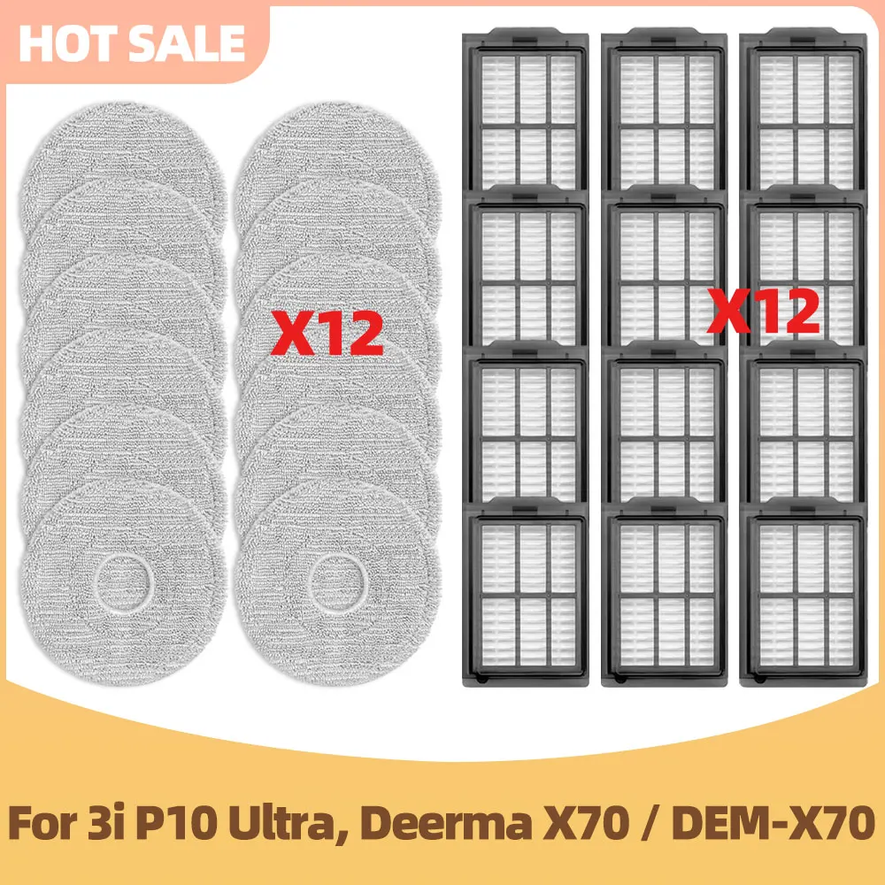 Compatible For 3i P10 Ultra, Deerma X70 / DEM-X70 Vacuum Cleaner Mop Cloth Hepa Filter Replacement Accessories