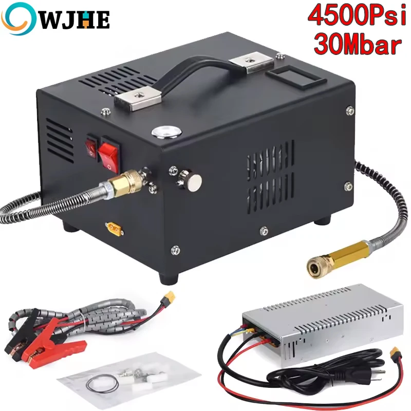 OWJHE 4500Psi 30Mbar Przenośna Pompka PCP do Powietrza 12VDC/110V/220V Bezolejowa/Wodna Wydajna Pompka Wysokociśnieniowa do Butli Nurkowych