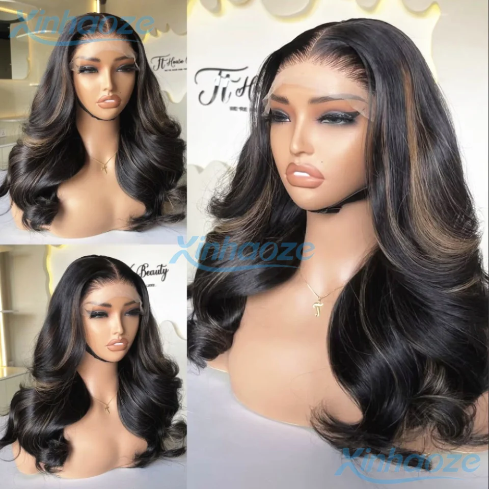 

Парик из натуральных волос Highlight Blonde Thin Line Body Wavy, без клея, 13x6/360/Full Lace, предварительно снятая линия роста волос, бразильский, с шелковым верхом 5x5