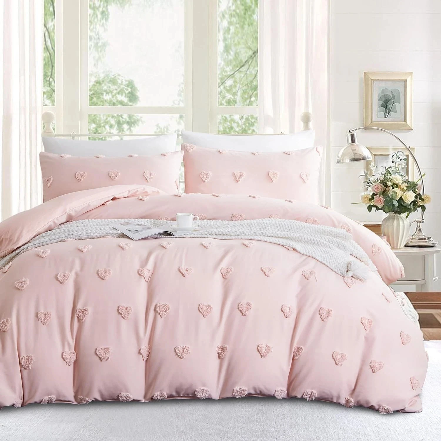 Bohemia Beddengoed, hartvormig, boho borduurwerk, shabby chic, 135x200, 155x220, 200x200 cm