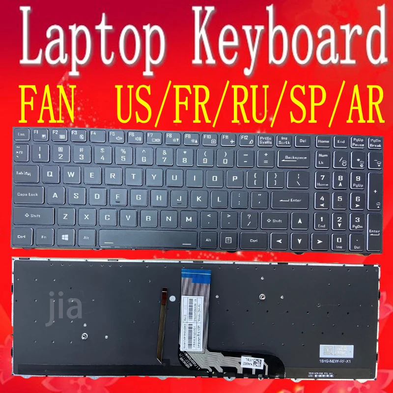 US for Hasee TX6 TX8 TX9 ZX7 ZX8 ZX9 Z7 Z7M-CT5NA CT7NA G7M-CT7NA CN95S01 G8-CT7NK Clevo N960 N970 English Keyboard Backlit