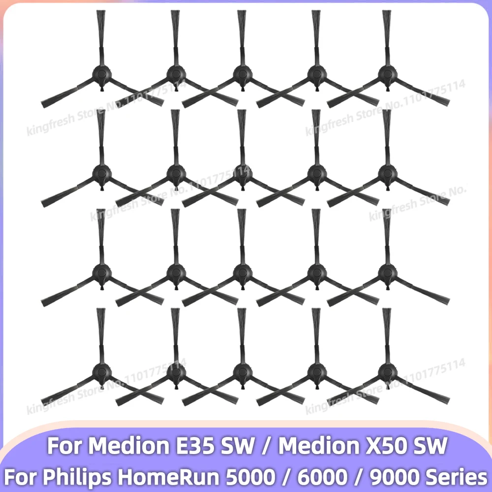 Compatible con (Medion E35 SW / Medion X50 SW, Philips HomeRun 5000 XU5000/20, XU5100/11, XU5100/20, 6000 / 9000 Series XU9100/10, XU6500/82) Piezas: Cepillo lateral, Piezas de repuesto