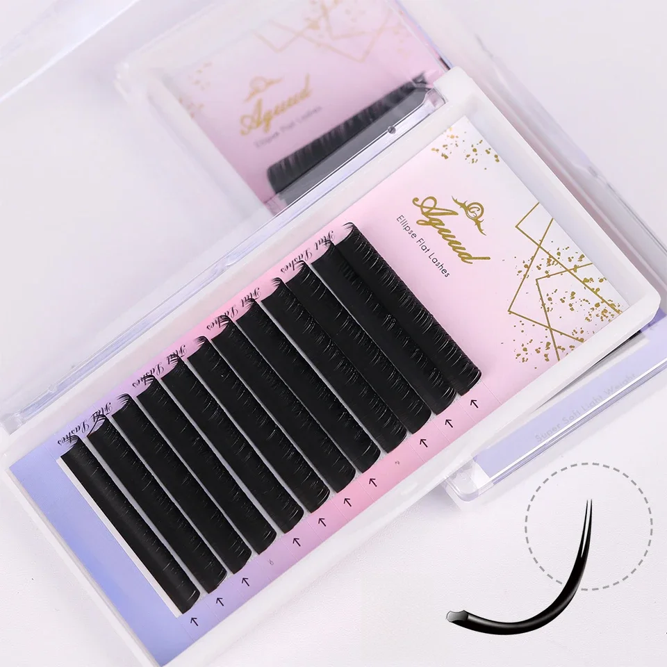 Aguud b c cc d dd curl 7mm matte flache Wimpern Ellipse falsche individuelle Nerz wimpern geteilte