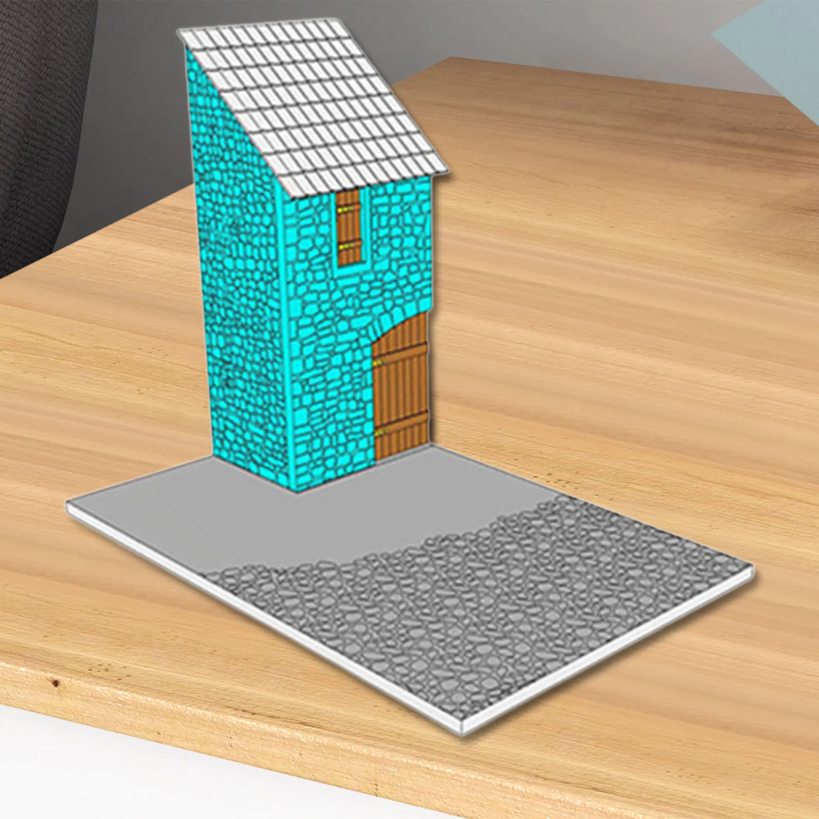 Kit de modelo de construção de espuma de madeira diy em escala 1/35, micro paisagem sem pintura, ornamento inacabado para layout de cenário e arquitetura