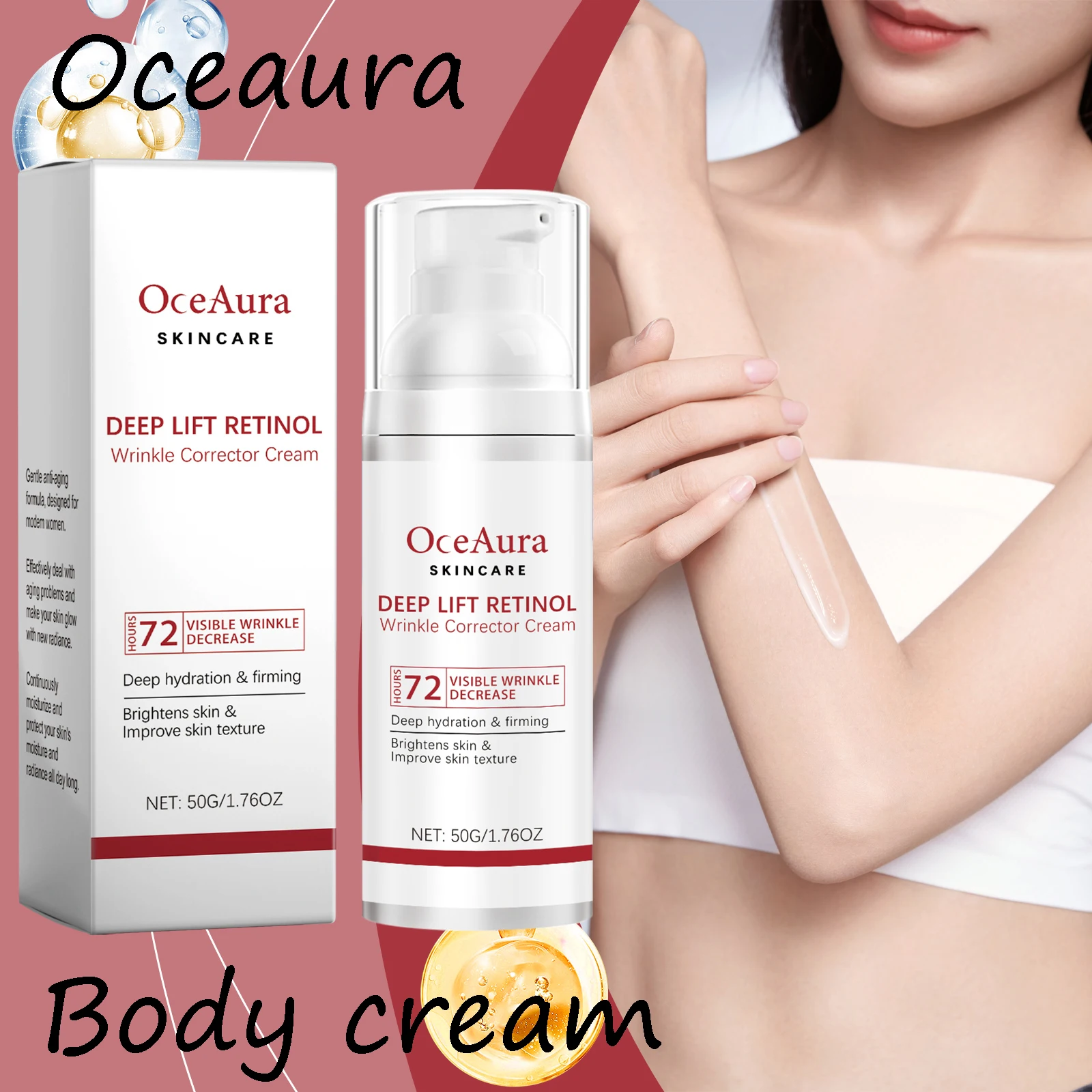 

Oceaura Retinol Body Lotion Daily Moisturizing Nourishing Improve Roughness Balance Skin Tone Softening Smoothing Body Cream