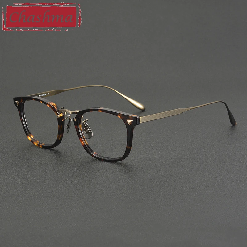 Chashma Prescription Glasses Men Acetate Pure Titanium Women Eyeglasses Frames Optical for Recipe Myopia Eyewear Spectacles
