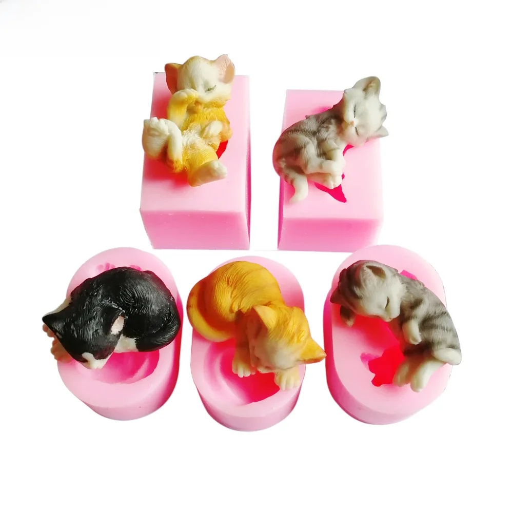 5 stylów NOWE koty silikonowe formy czekoladowa galaretka Gumpaste Sugarcraft narzędzie do dekorowania ciast kremówka formy C374 — zdjęcie 2