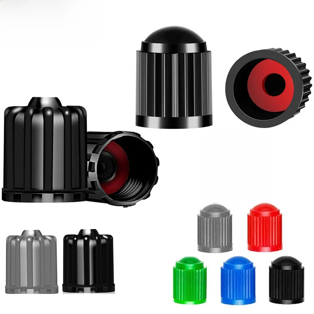 Bouchons de valve de pneu TPMS avec joint en caoutchouc, couvercles anti-poussière de valve en plastique pour voiture, moto, camions, vélo, accessoires de pneus de vélo