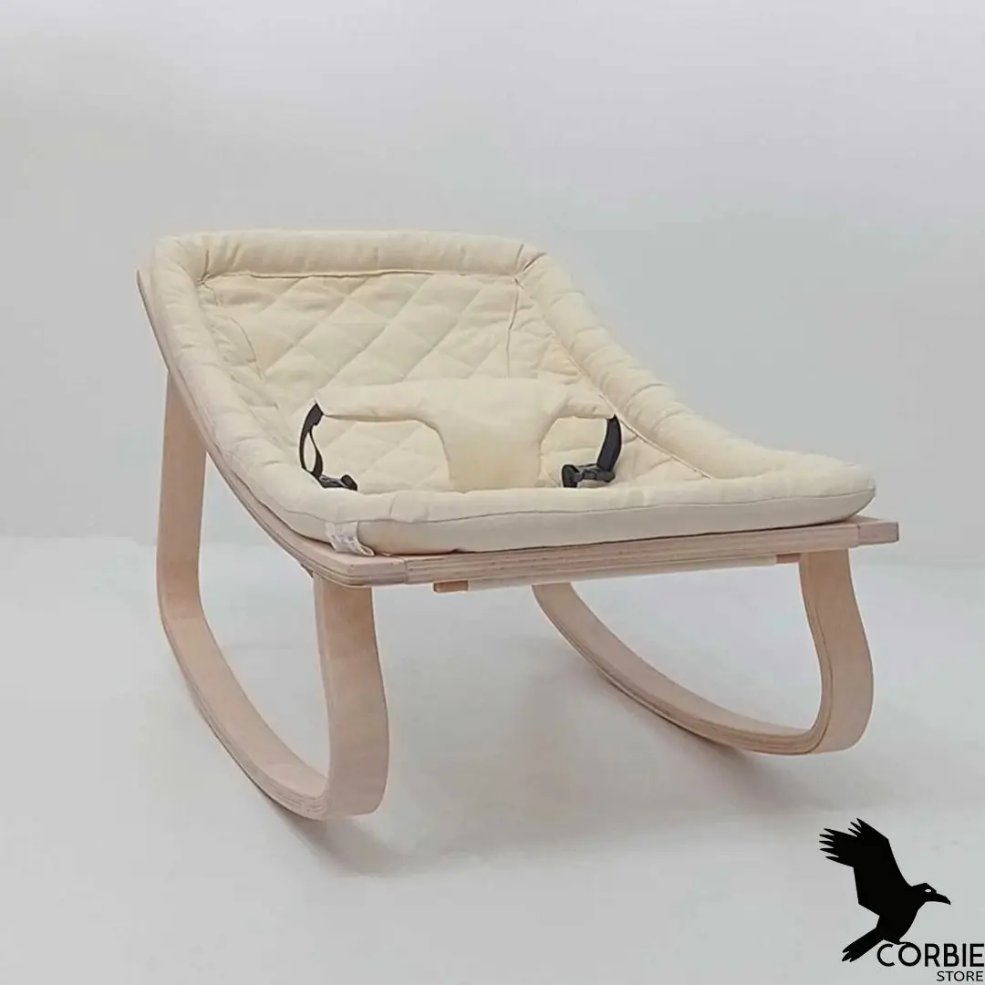 Cama mecedora de madera Natural para bebé, cuna para bebé, mecedora, columpio relajante para bebé de 0 a 36 meses, guardería para recién nacido