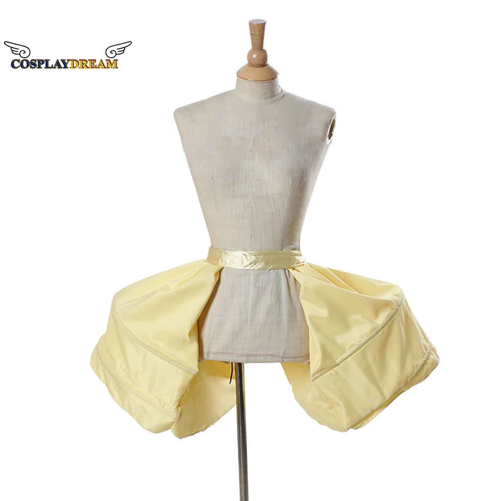 Robe Rococo victorienne médiévale, jupon sous-jupe pour dames, cadre de Cage jaune, sacoche, accessoire de Cosplay