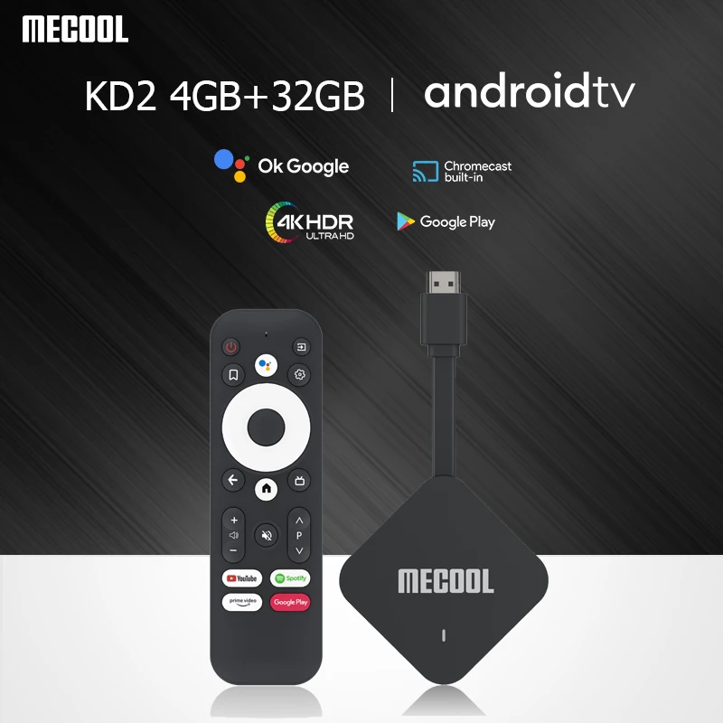 Mecool KD3 4K TV Stick Android 11 smart TV box Mit Amlogic S905Y4 2G + 8G WiFi 2,4G/5G HDR 10 + Media Player tv-dongle