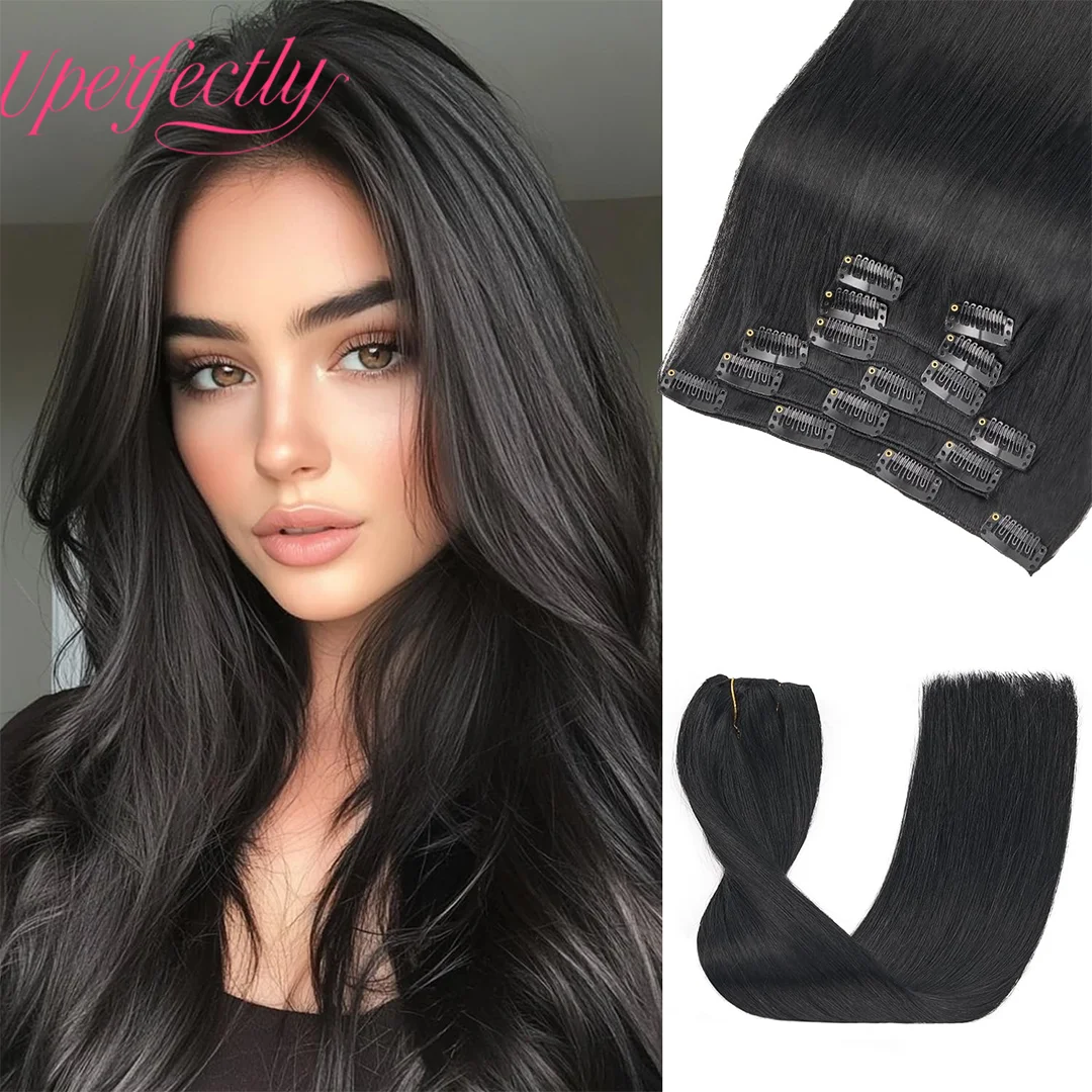 

Заколки, прямые бесшовные европейские человеческие волосы, натуральный цвет, невидимые заколки для наращивания волос, 12-22 дюйма для женщин