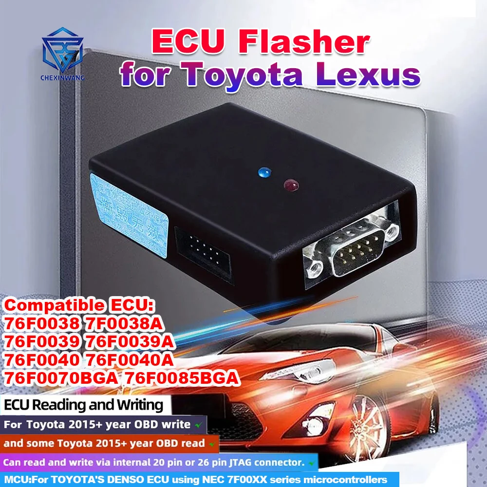 

ECU Tool for Toyota Lexus ECU Flash Programmer for Denso 2015+ OBD Write Read 20/26 Pin Connector for NEC 7f00xx MCU Chip Tuning