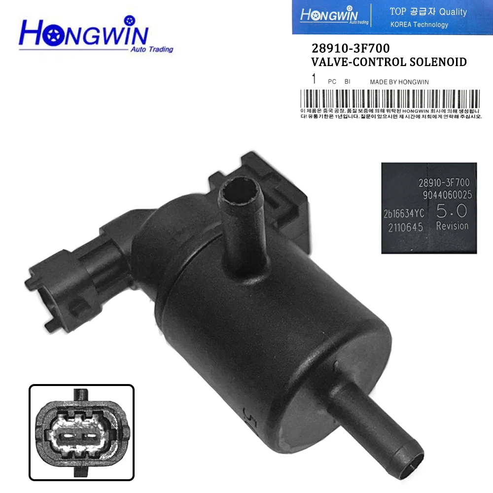 Genuine No:. 28910-3F700 Vacuum Valve Solenoid & Plug Connector For Hyundai i30 Solaris 2 HCR Kia Rio FB Ceed G4FG 28910-3F700