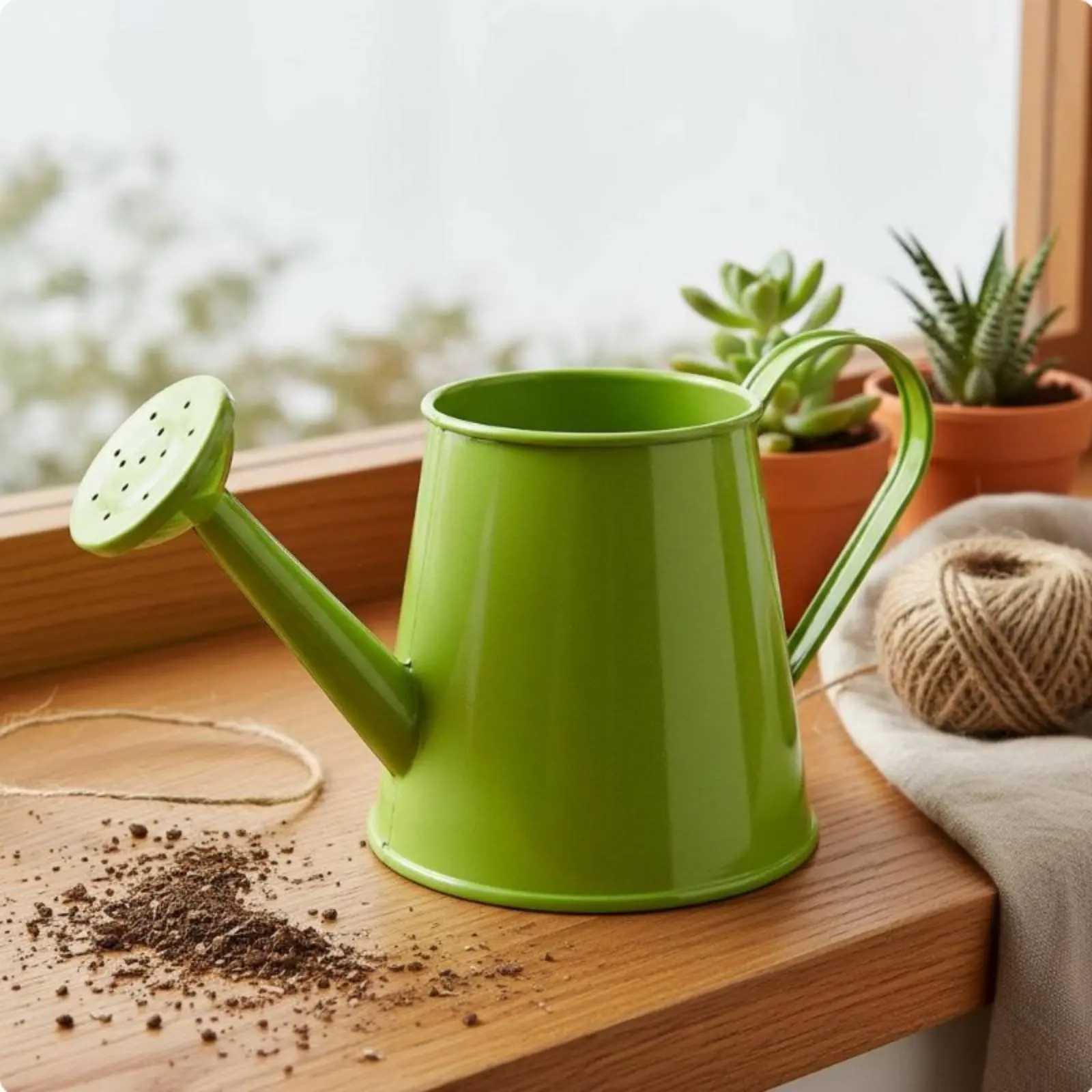 Mini Watering Can Planter Pot Pastoral Design Iron Flower Succulent Pot Desktop Windowsill Decor Home Decor Photography Prop